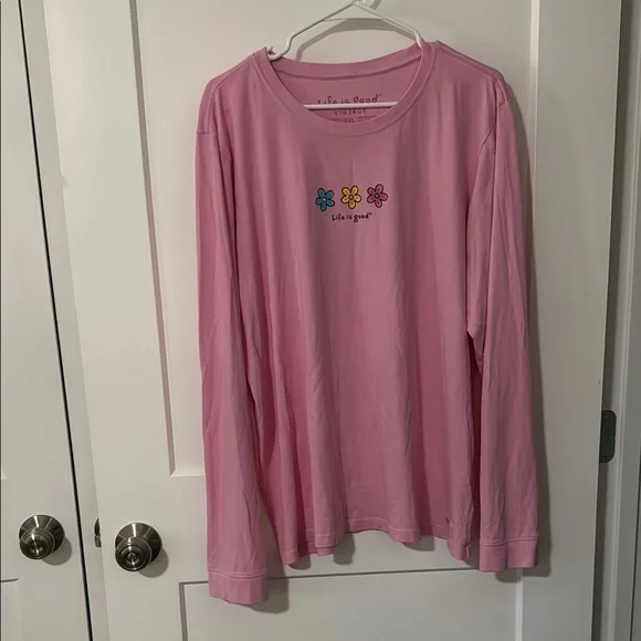Life is Good Women's Pink Long Sleeve Shirt size XXL. NWOT - Picture 1 of 5